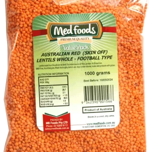 Australia Red (Skin Off)  Whole - Football Type Lentils