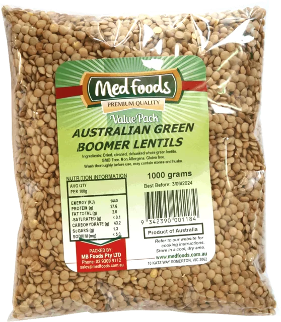 Australian Green Boomer Lentils