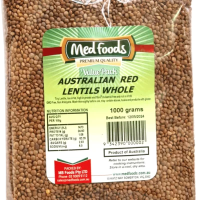 Australian Red Whole Lentils